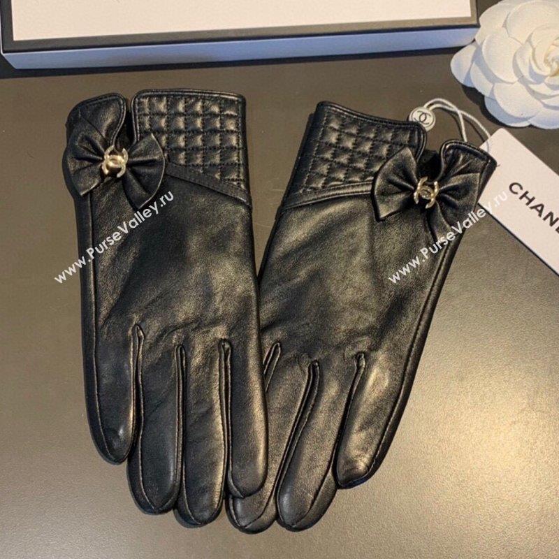 Chanel Lambskin and Cashmere Gloves with Bow Bow 2023 0906 (XMN-230906045)