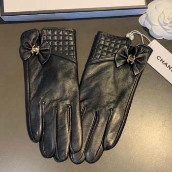 Chanel Lambskin and Cashmere Gloves with Bow Bow 2023 0906 (XMN-230906045)