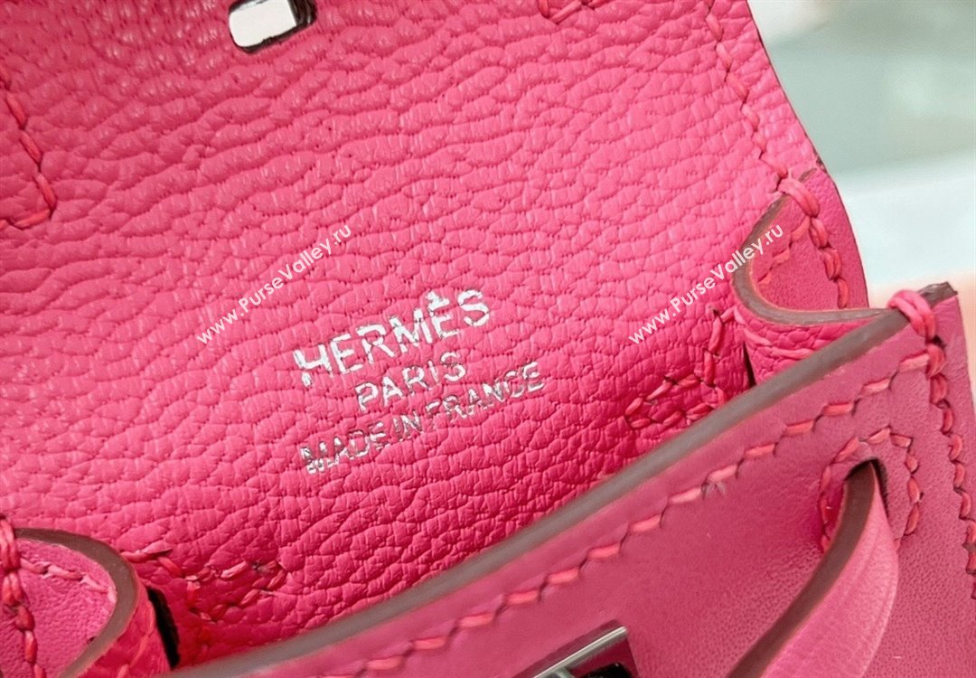 Hermes Calfskin Kelly Pouch Bag Charm Lipstick Pink 2023 H08151 (HY-230906049)