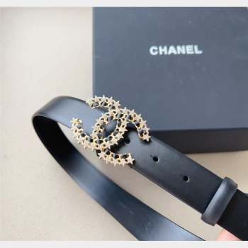 Chanel Calfskin Belt 3cm with Star CC Black 2023 CH090602 (99-230906068)