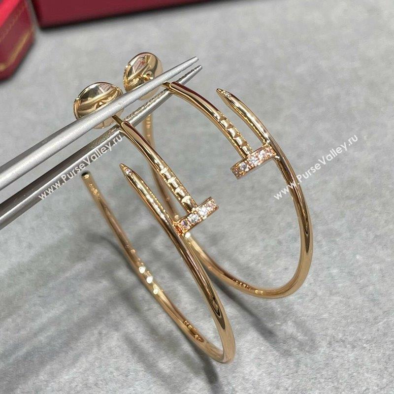 Cartier Juste un Clou Large Hoop Earrings with Crystals Charm Rose Gold 2023 0906 (YF-230906084)