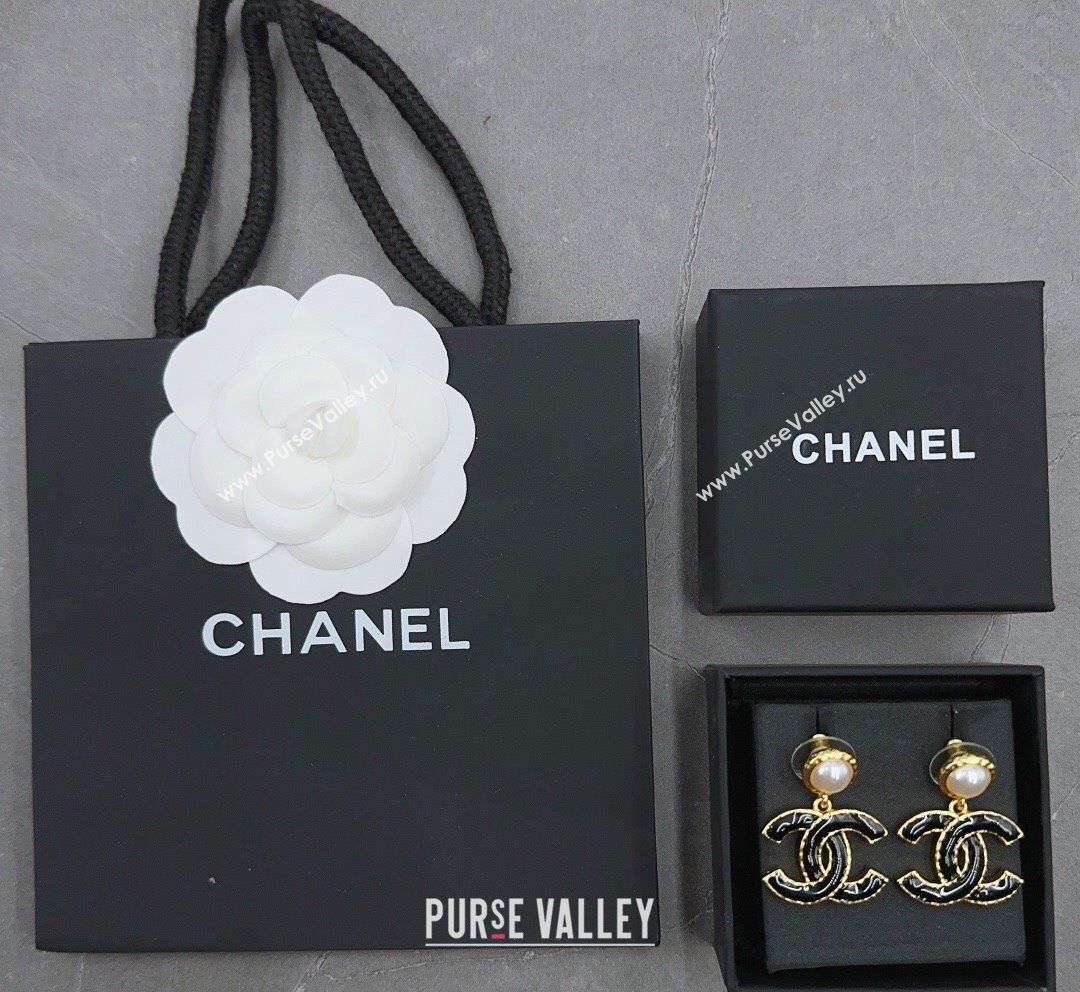 Chanel CC Short Earrings Black 2023 1018 (YF-231018185)