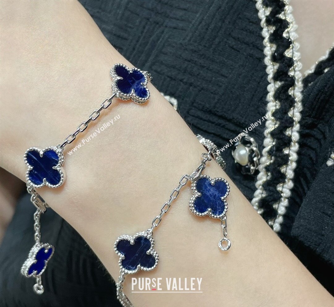 Van Cleef Arpels Alhambra Bracelet, 5 Motifs Blue/Silver 2023 1028 (YF-231028089)