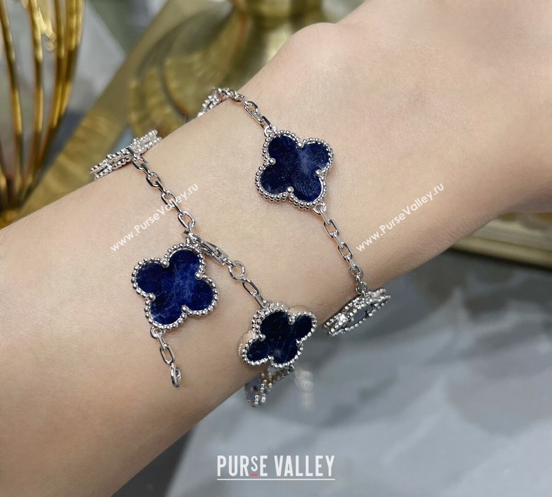 Van Cleef Arpels Alhambra Bracelet, 5 Motifs Blue/Silver 2023 1028 (YF-231028089)