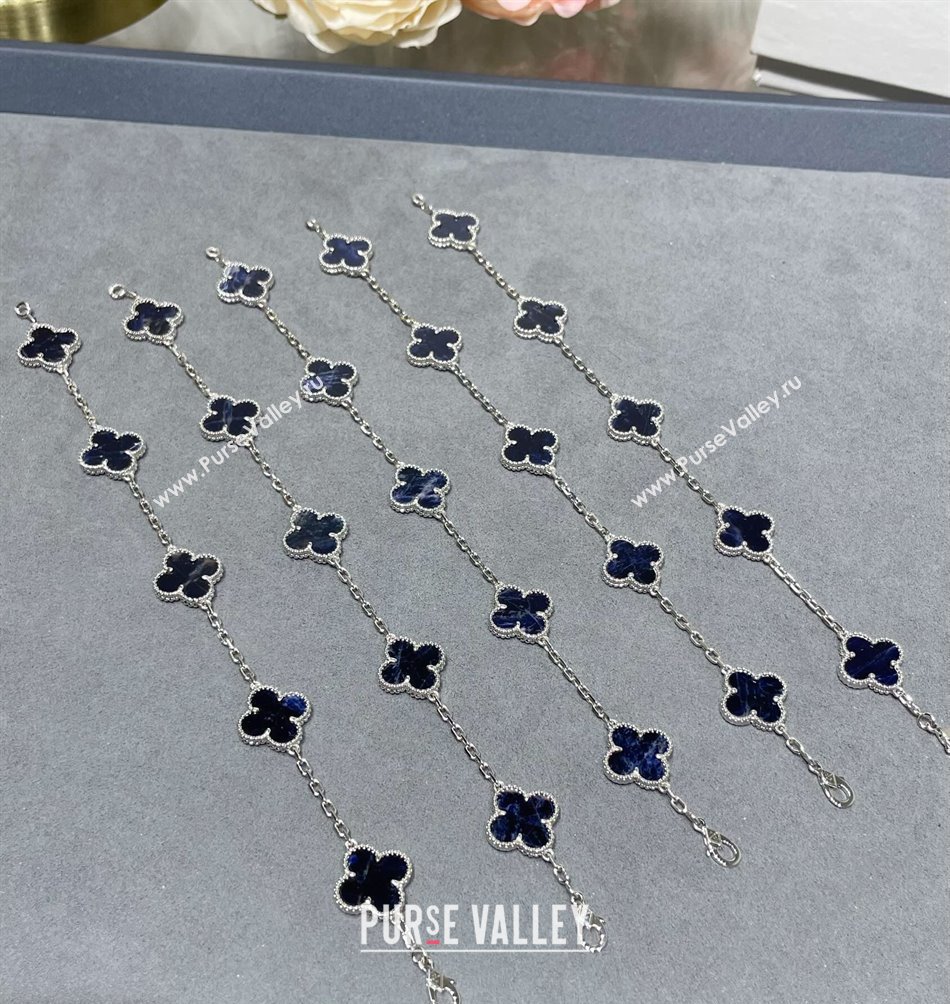 Van Cleef Arpels Alhambra Bracelet, 5 Motifs Blue/Silver 2023 1028 (YF-231028089)