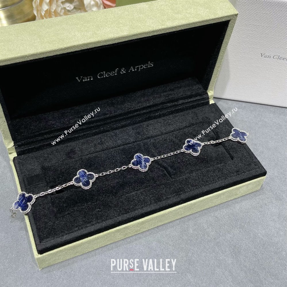 Van Cleef Arpels Alhambra Bracelet, 5 Motifs Blue/Silver 2023 1028 (YF-231028089)