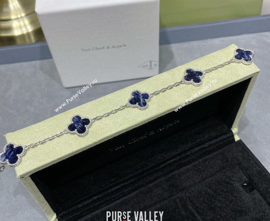 Van Cleef Arpels Alhambra Bracelet, 5 Motifs Blue/Silver 2023 1028 (YF-231028089)