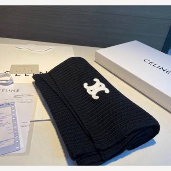 Celine Knit Long Scarf 30x180cm Black 2023 1108 (XMN-231108046)