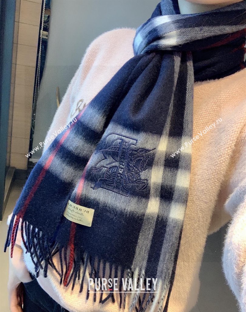 Burberry Check Long Scarf 32x180cm Blue 2023 1108 (XMN-231108048)