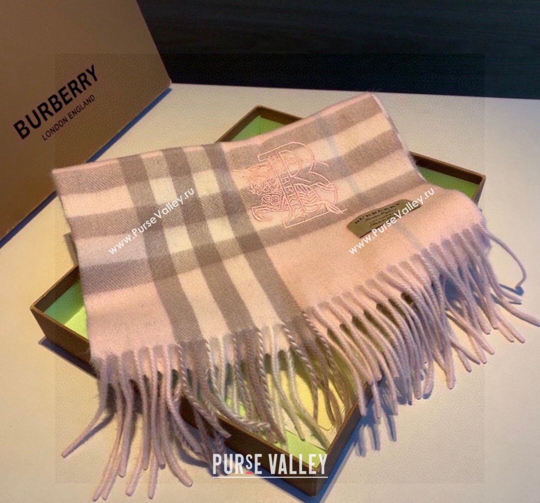 Burberry Check Long Scarf 32x180cm Light Pink 2023 1108 (XMN-231108049)