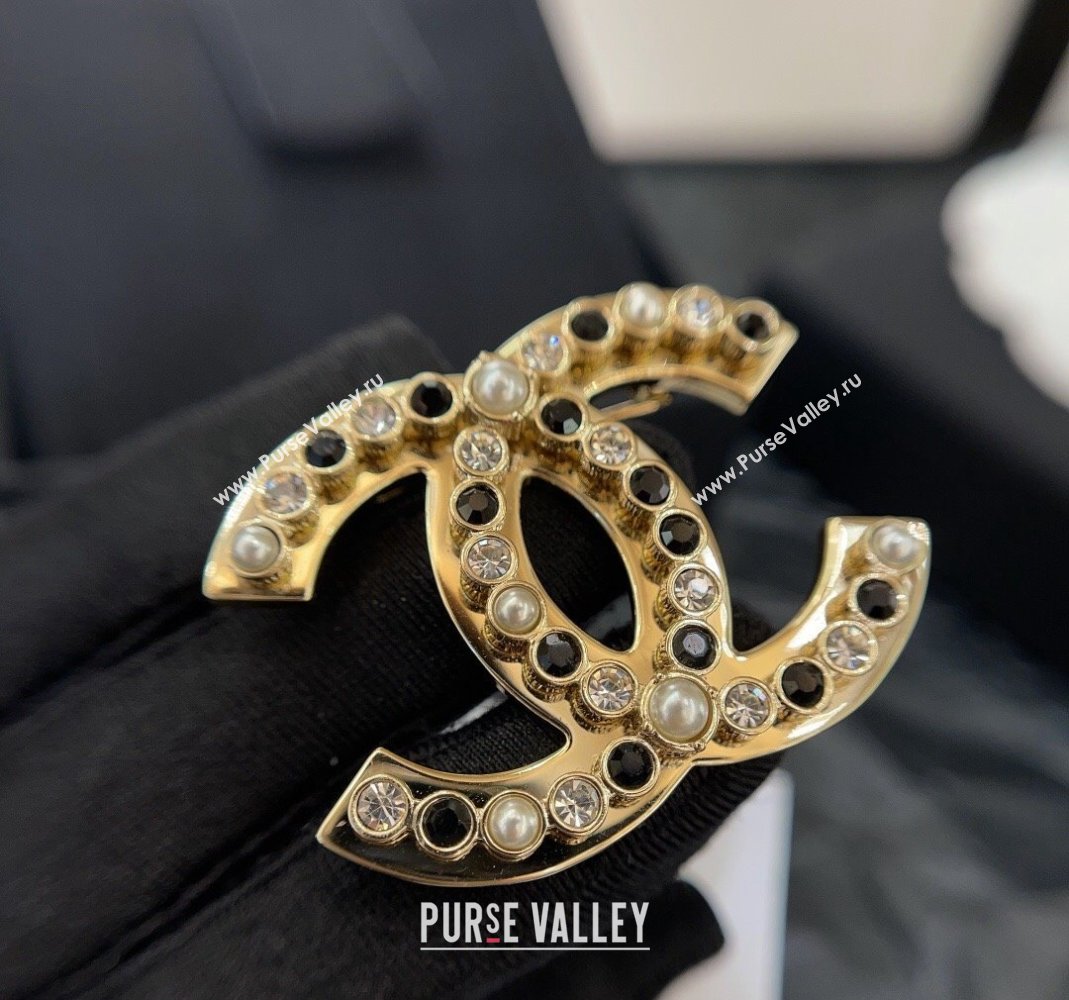 Chanel CC Brooch with Pearls Gold 2023 1109 (YF-231109023)