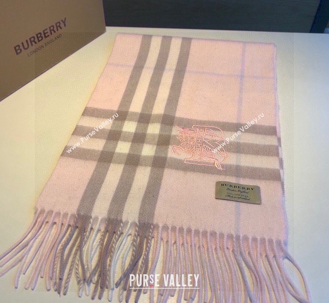 Burberry Check Long Scarf 32x180cm Light Pink 2023 1108 (XMN-231108049)