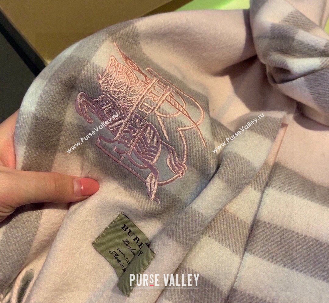 Burberry Check Long Scarf 32x180cm Light Pink 2023 1108 (XMN-231108049)