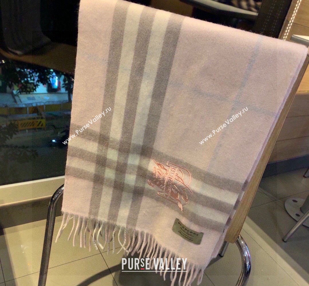 Burberry Check Long Scarf 32x180cm Light Pink 2023 1108 (XMN-231108049)