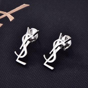 Saint Laurent LE Cassandre YSL Earrings Silver 2023 (YF-231109031)