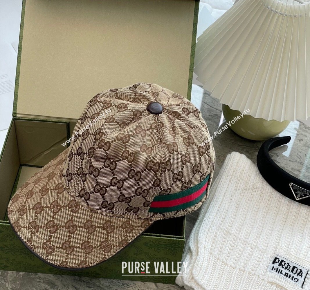 Gucci GG Canvas Classic Baseball Hat with Web Beige 2023 1108 (XMN-231108014)