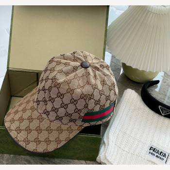 Gucci GG Canvas Classic Baseball Hat with Web Beige 2023 1108 (XMN-231108014)