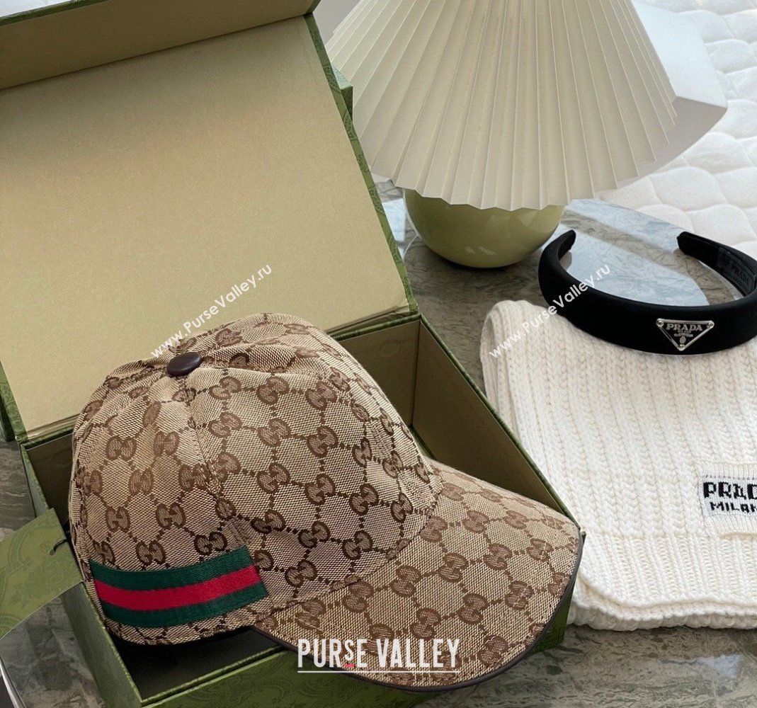 Gucci GG Canvas Classic Baseball Hat with Web Beige 2023 1108 (XMN-231108014)