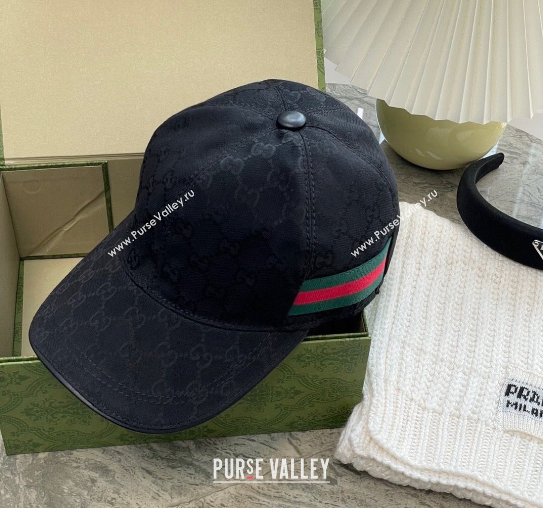 Gucci GG Canvas Classic Baseball Hat with Web Black 2023 1108 (XMN-231108015)