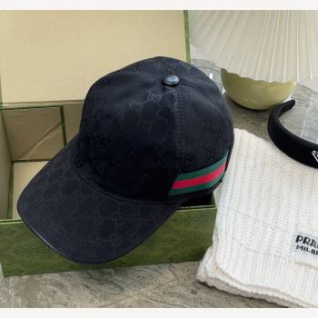 Gucci GG Canvas Classic Baseball Hat with Web Black 2023 1108 (XMN-231108015)