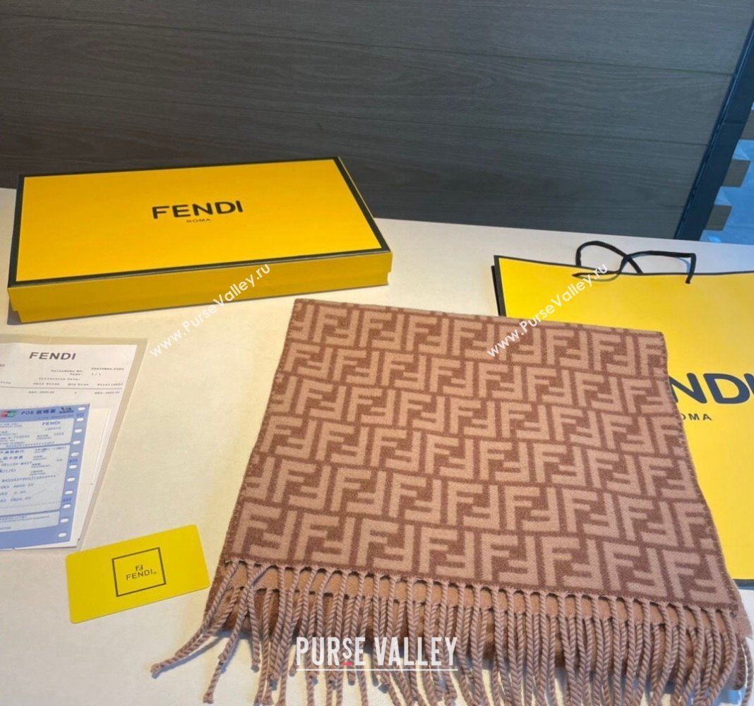 Fendi Wool FF Long Scarf 30x180cm Brown 2 2023 1108 (XMN-231108055)