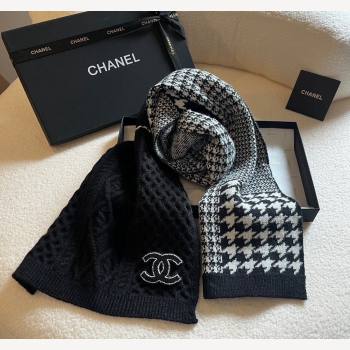 Chanel Knit Long Scarf 30x190cm Black 2023 1108 (XMN-231108066)