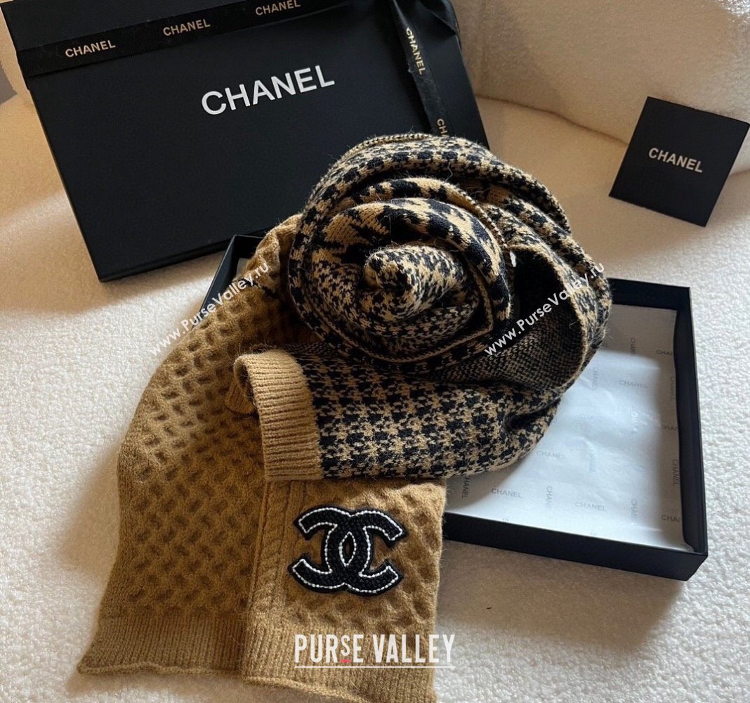 Chanel Knit Long Scarf 30x190cm Brown 2023 1108 (XMN-231108068)