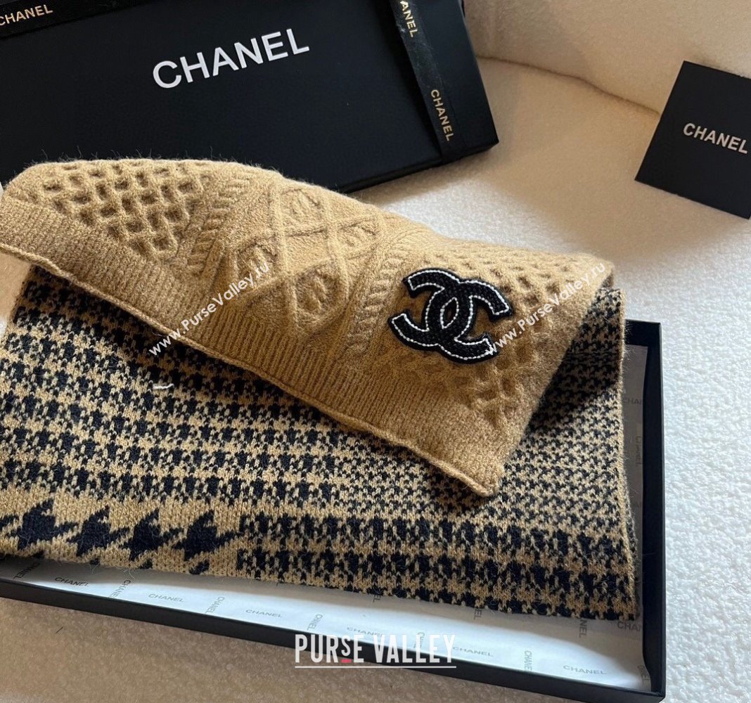 Chanel Knit Long Scarf 30x190cm Brown 2023 1108 (XMN-231108068)