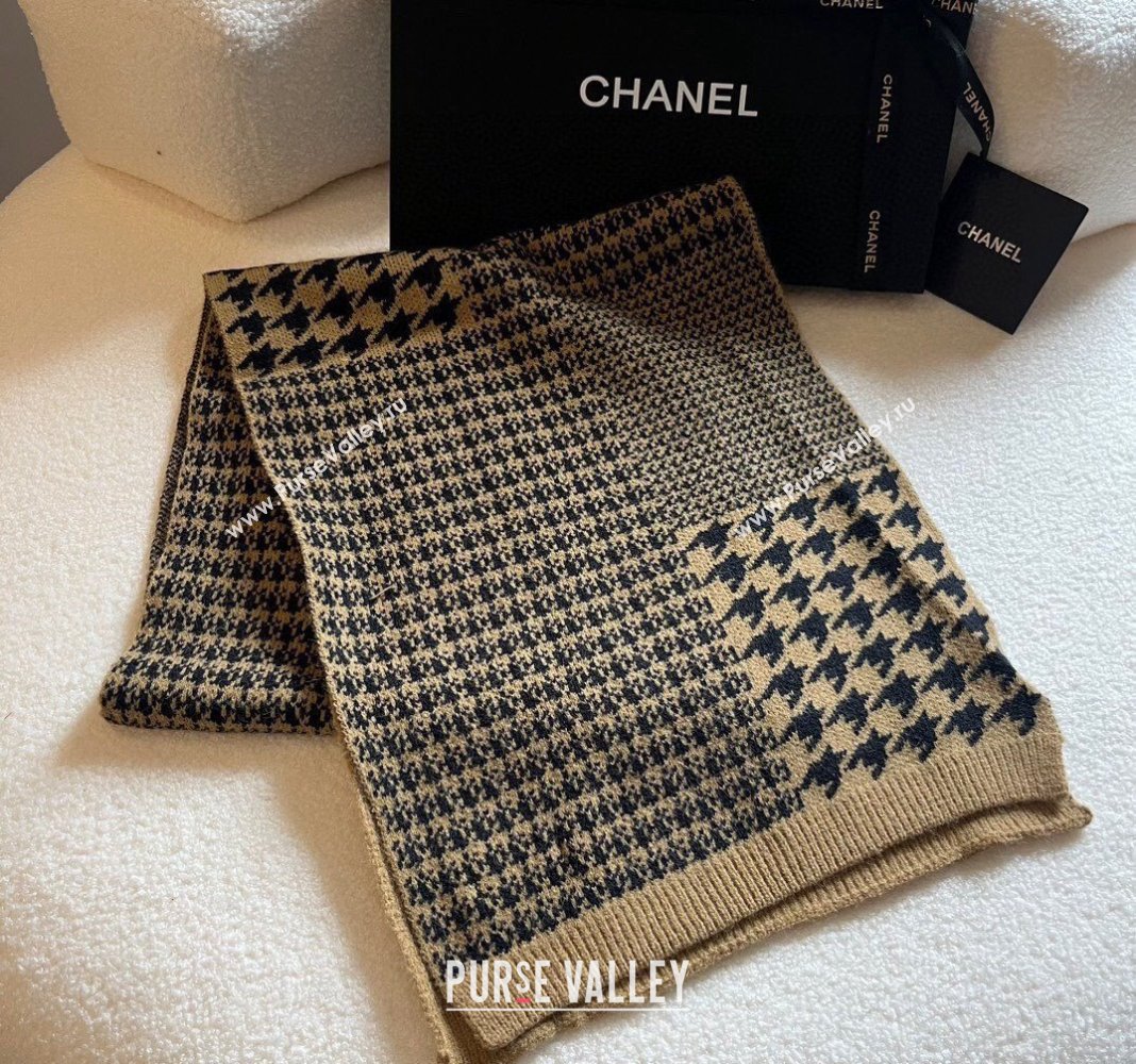 Chanel Knit Long Scarf 30x190cm Brown 2023 1108 (XMN-231108068)