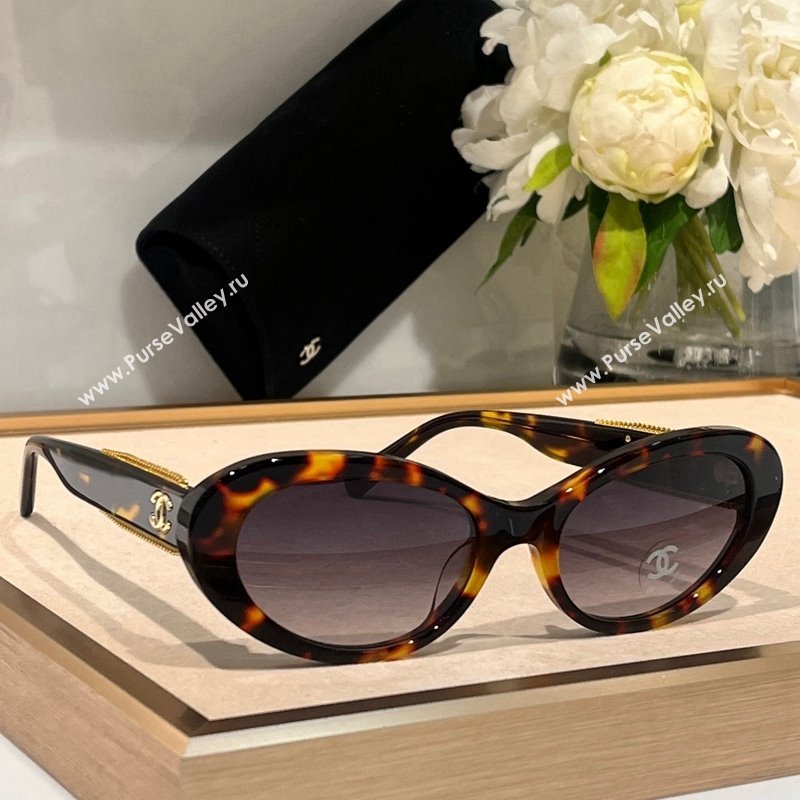 Chanel Oval Sunglasses with Chain 2023 CH5515 2 (A-231122025)