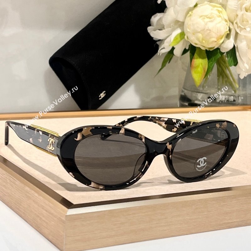 Chanel Oval Sunglasses with Chain 2023 CH5515 4 (A-231122027)