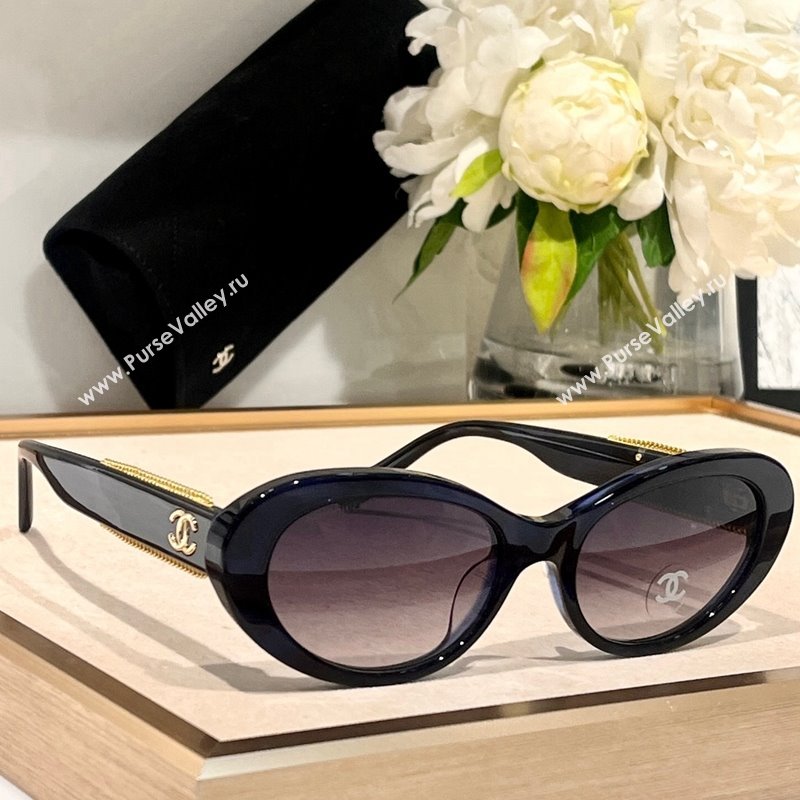 Chanel Oval Sunglasses with Chain 2023 CH5515 6 (A-231122029)