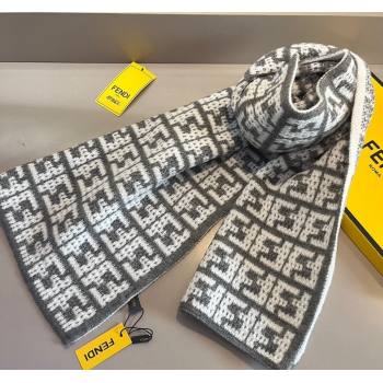 Fendi FF Knit Scarf 30x180cm Grey 2023 1123 (XMN-231123037)