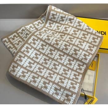 Fendi FF Knit Scarf 30x180cm Beige 2023 1123 (XMN-231123038)