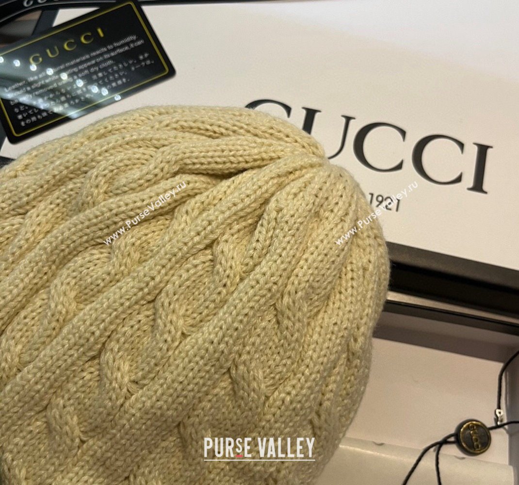 Gucci Knit Hat with Web Light Beige 2023 1123 (XMN-231123063)