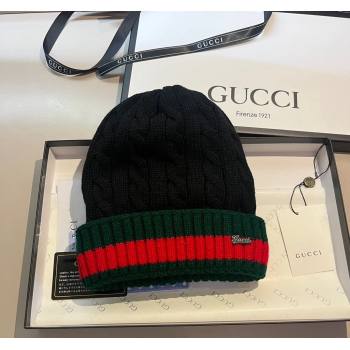 Gucci Knit Hat with Web Black 2023 1123 (XMN-231123064)