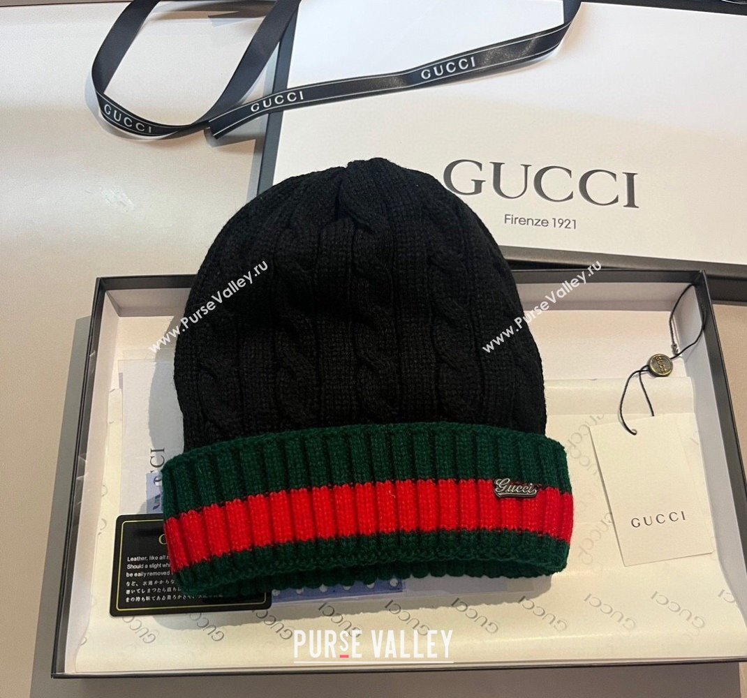 Gucci Knit Hat with Web Black 2023 1123 (XMN-231123064)