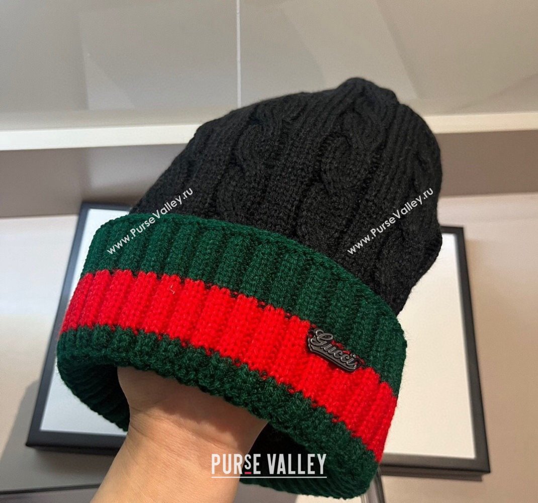 Gucci Knit Hat with Web Black 2023 1123 (XMN-231123064)