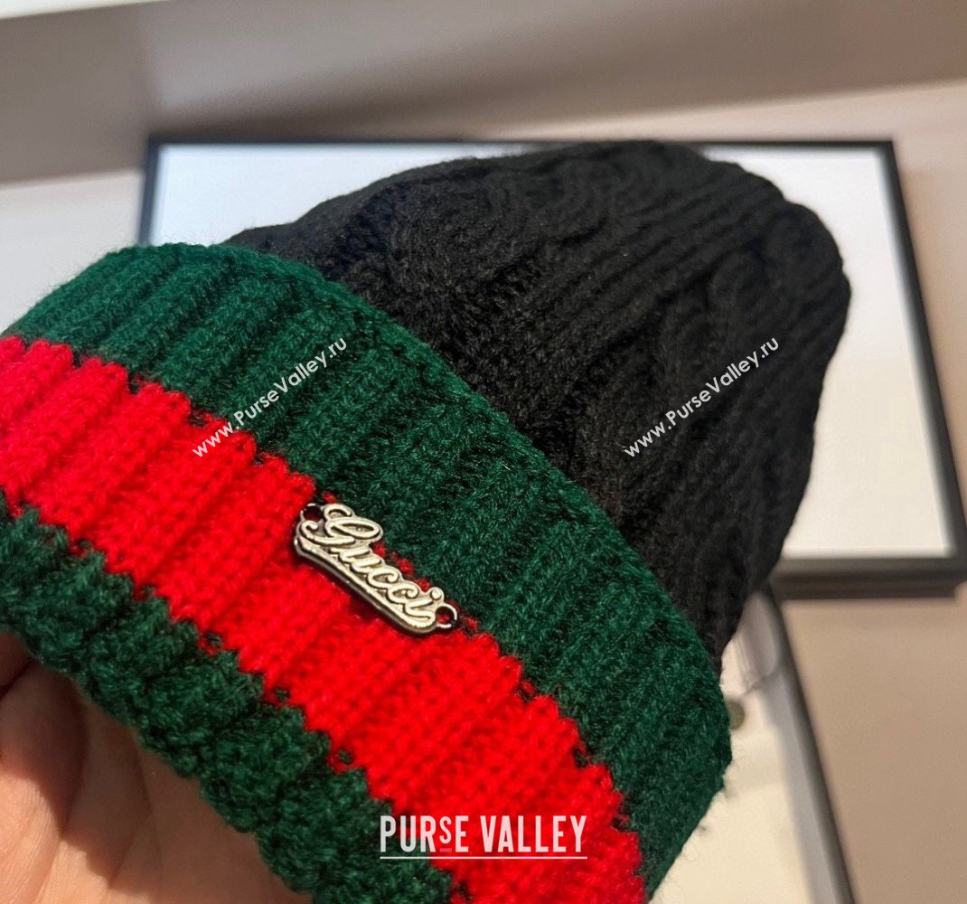 Gucci Knit Hat with Web Black 2023 1123 (XMN-231123064)