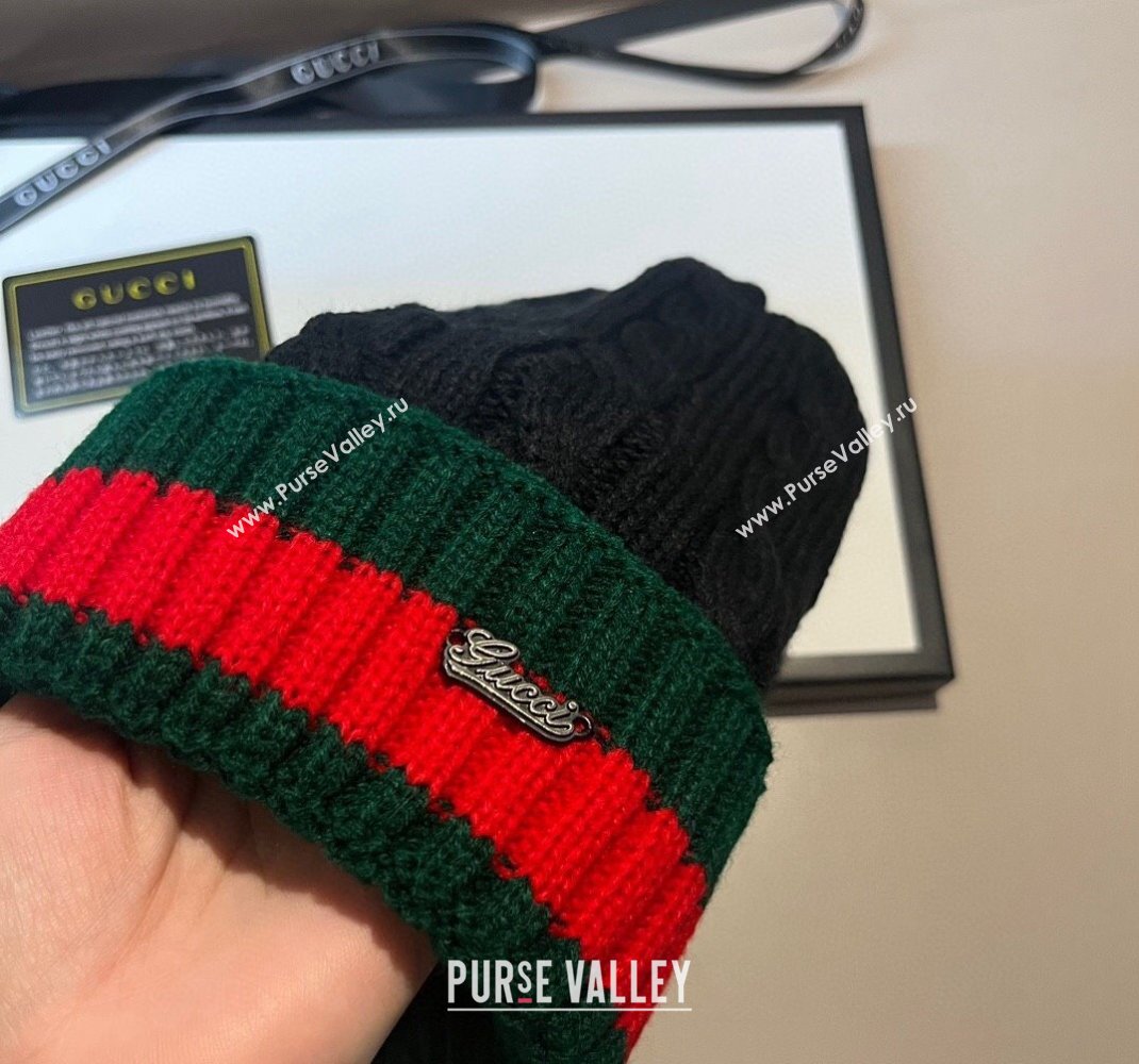 Gucci Knit Hat with Web Black 2023 1123 (XMN-231123064)