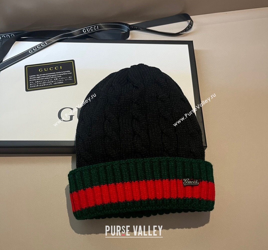 Gucci Knit Hat with Web Black 2023 1123 (XMN-231123064)