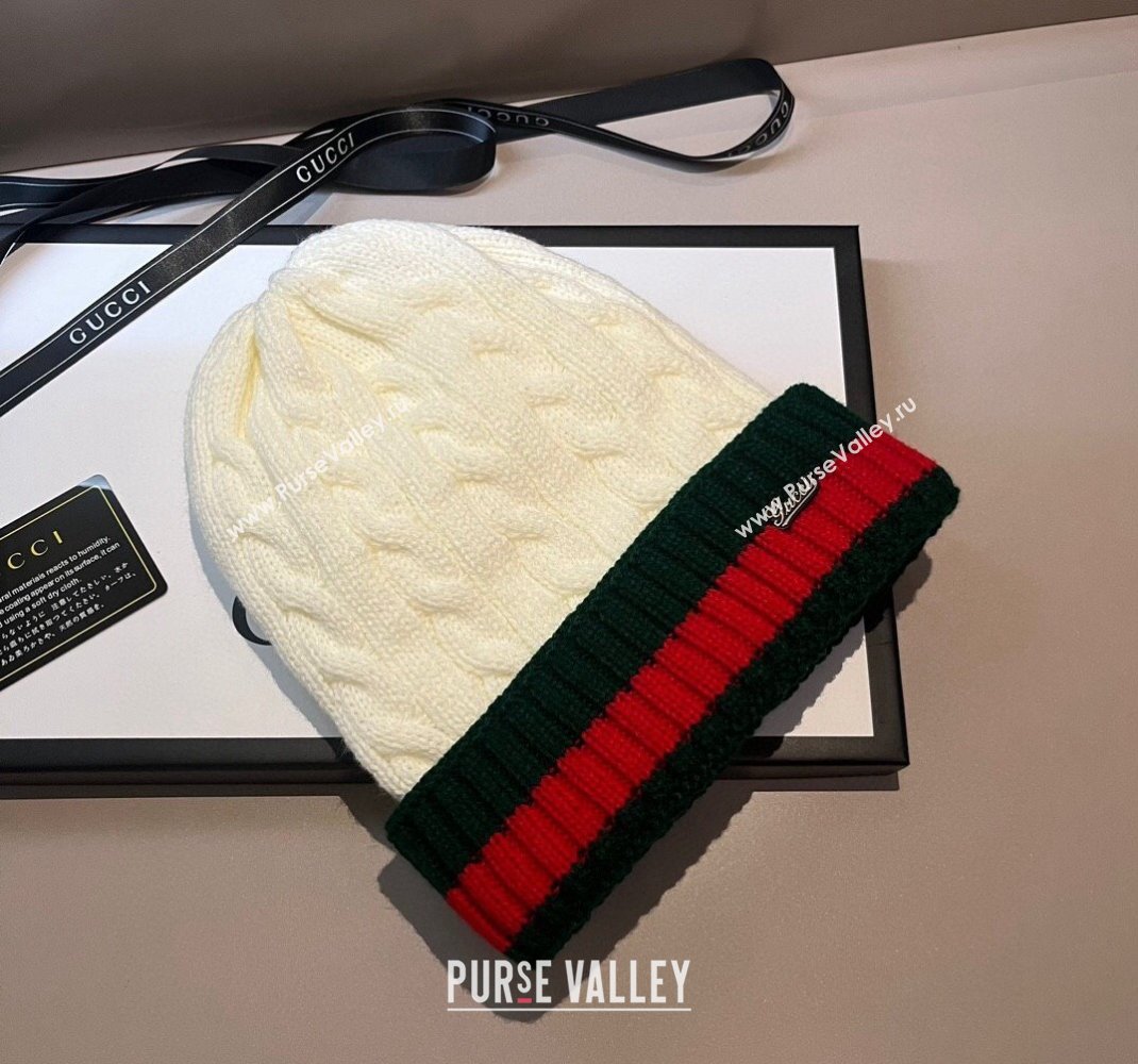 Gucci Knit Hat with Web White 2023 1123 (XMN-231123066)