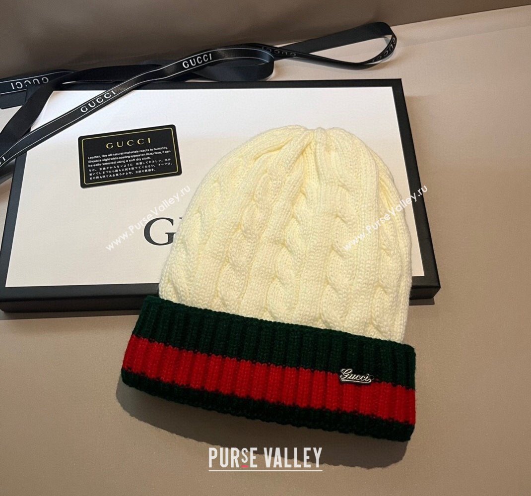 Gucci Knit Hat with Web White 2023 1123 (XMN-231123066)