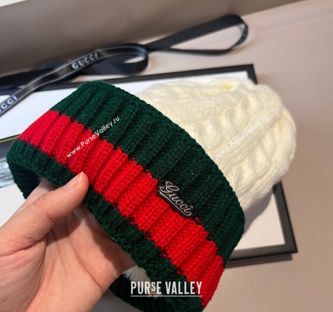 Gucci Knit Hat with Web White 2023 1123 (XMN-231123066)