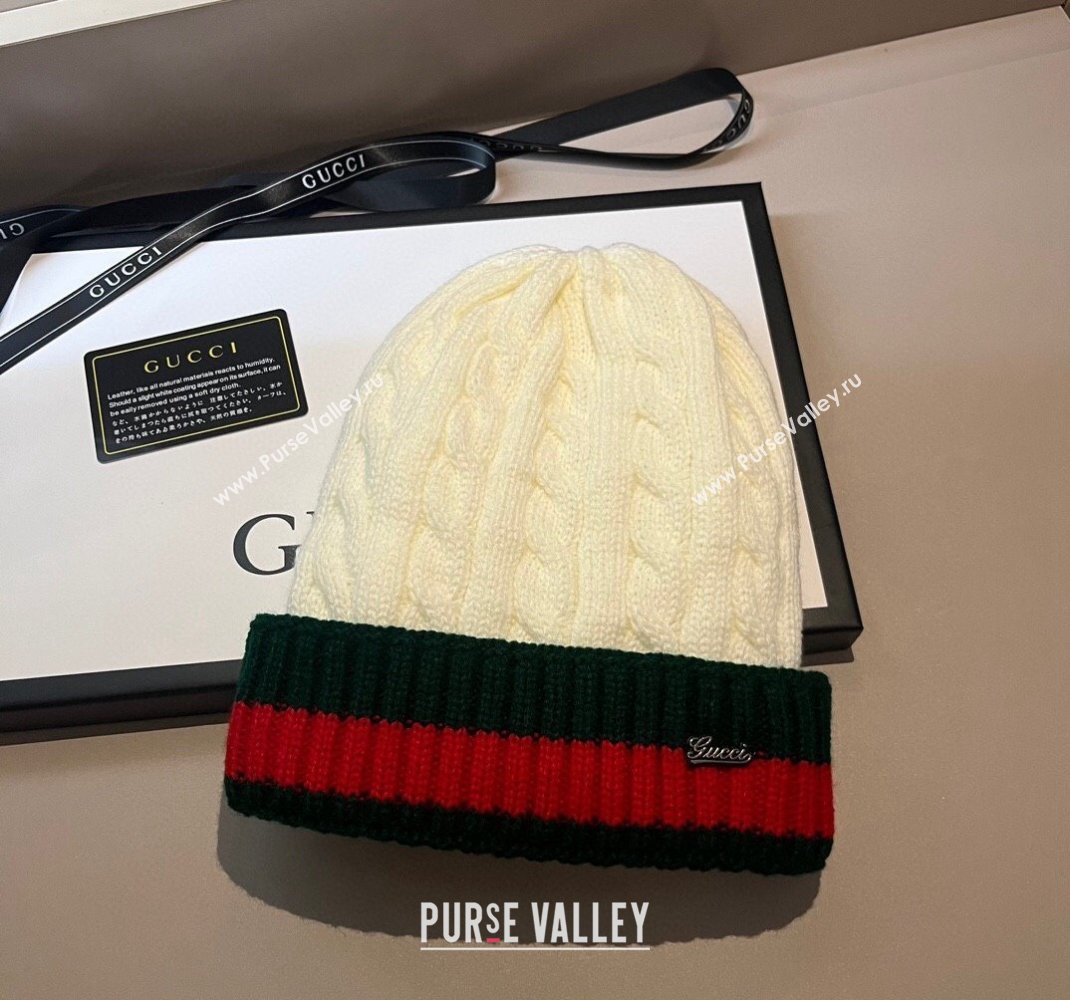 Gucci Knit Hat with Web White 2023 1123 (XMN-231123066)