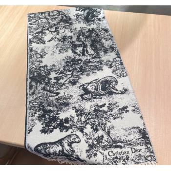 Dior Toile de Jouy Long Scarf 45x190cm Black 2023 1123 (XMN-231123041)