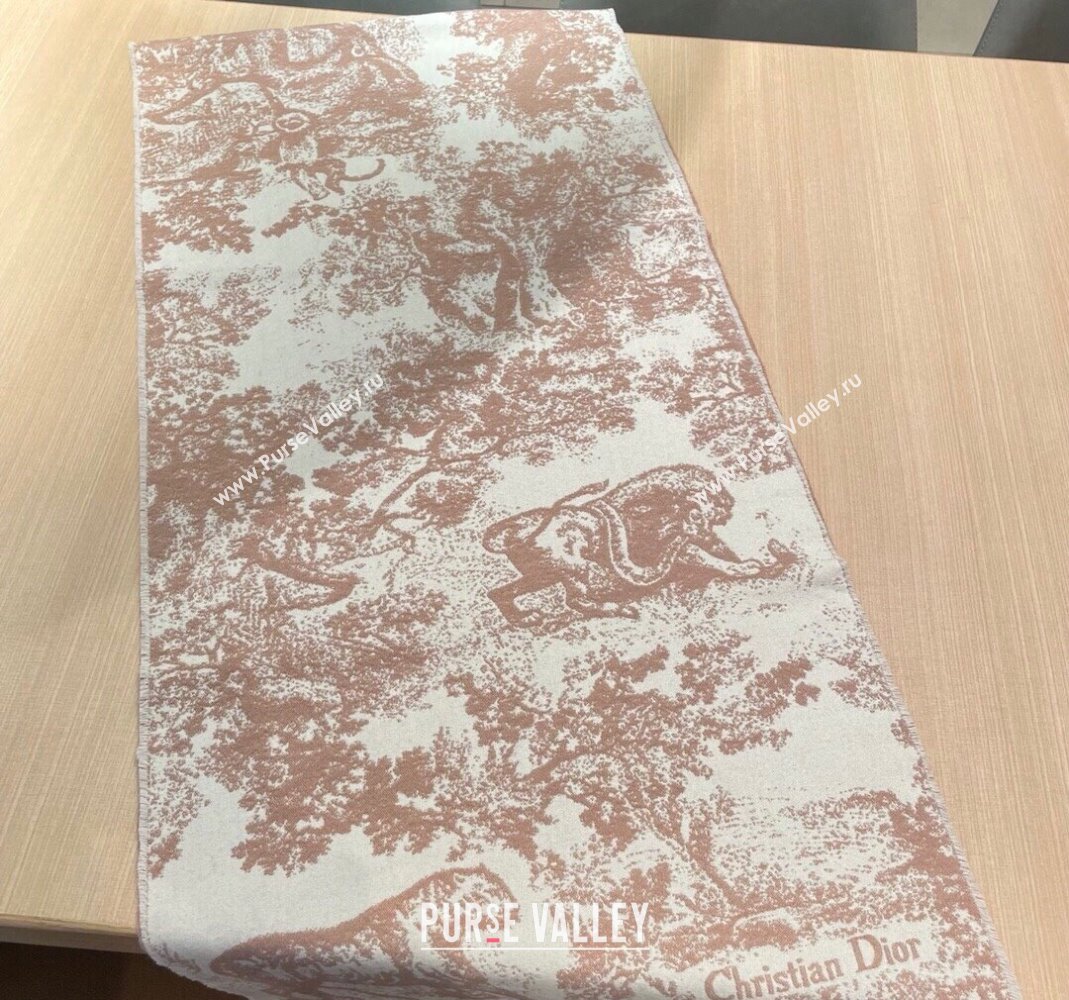 Dior Toile de Jouy Long Scarf 45x190cm Light Pink 2023 1123 (XMN-231123042)