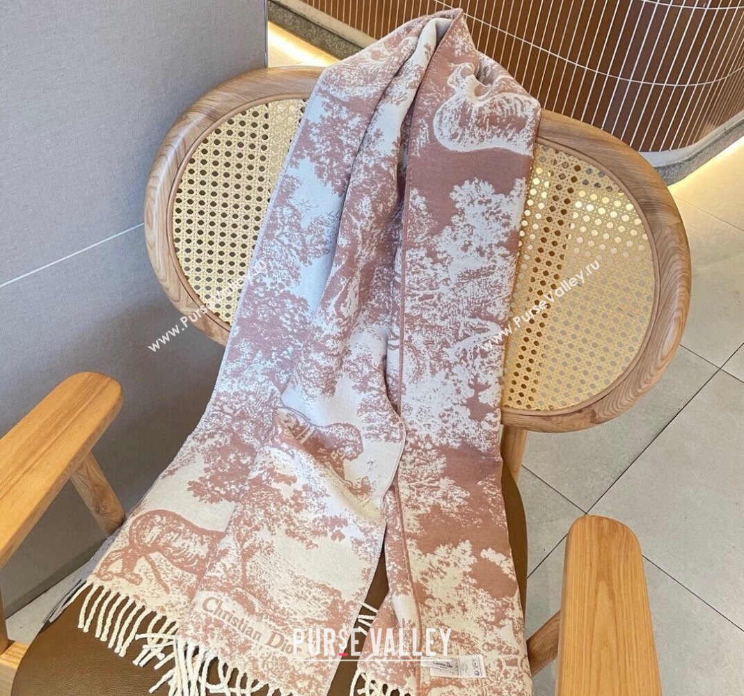 Dior Toile de Jouy Long Scarf 45x190cm Light Pink 2023 1123 (XMN-231123042)