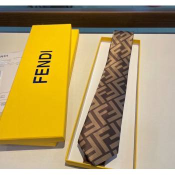 Fendi Brown FF Silk Tie 2023 1122 (XMN-231122018)