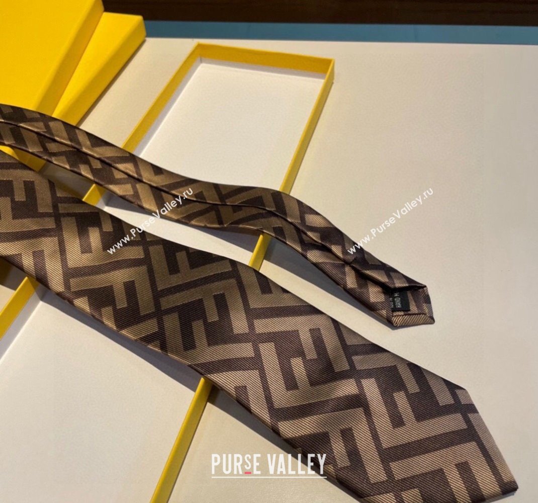 Fendi Brown FF Silk Tie 2023 1122 (XMN-231122018)